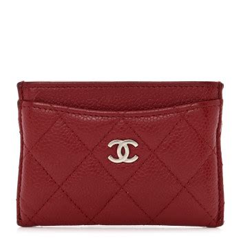 CHANEL Caviar Quilted Card Holder Red 139029 